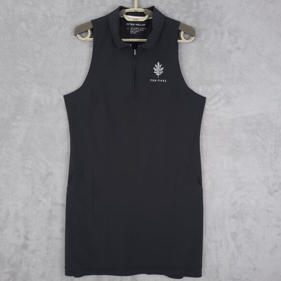 Peter Millar Dress Womens Black Large Carner Sport Golf Casual Athleisure UPF - Picture 1 of 16